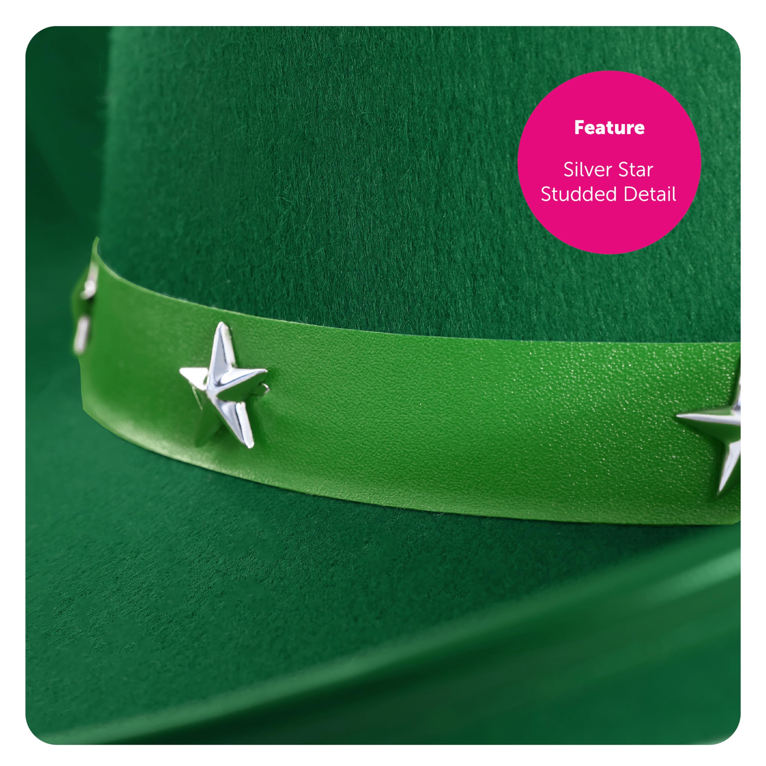 Sombrero de vaquero verde con tachuelas y boa de plumas, sombrero de vaquero verde y boa de plumas a juego, perfecto para el día de San Patricio y otros eventos de disfraces