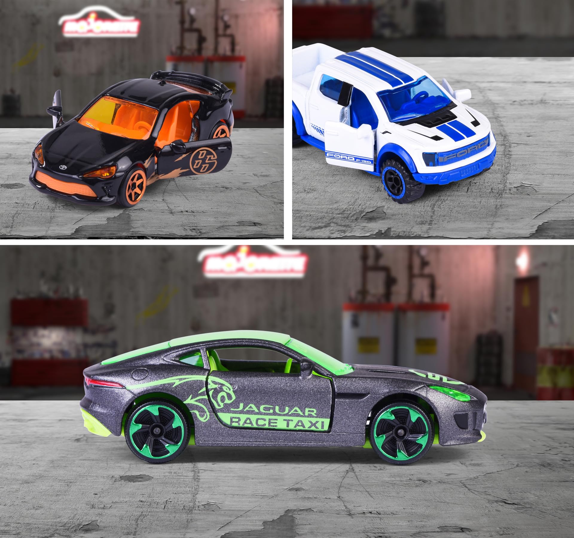 Majorette - Set auto (13 auto) - Mega Pack con 9 Street Cars e 4 veicoli della Limited Edition 10, auto giocattolo in metallo con ruota libera da 7,5 cm, per bambini dai 3 anni in su