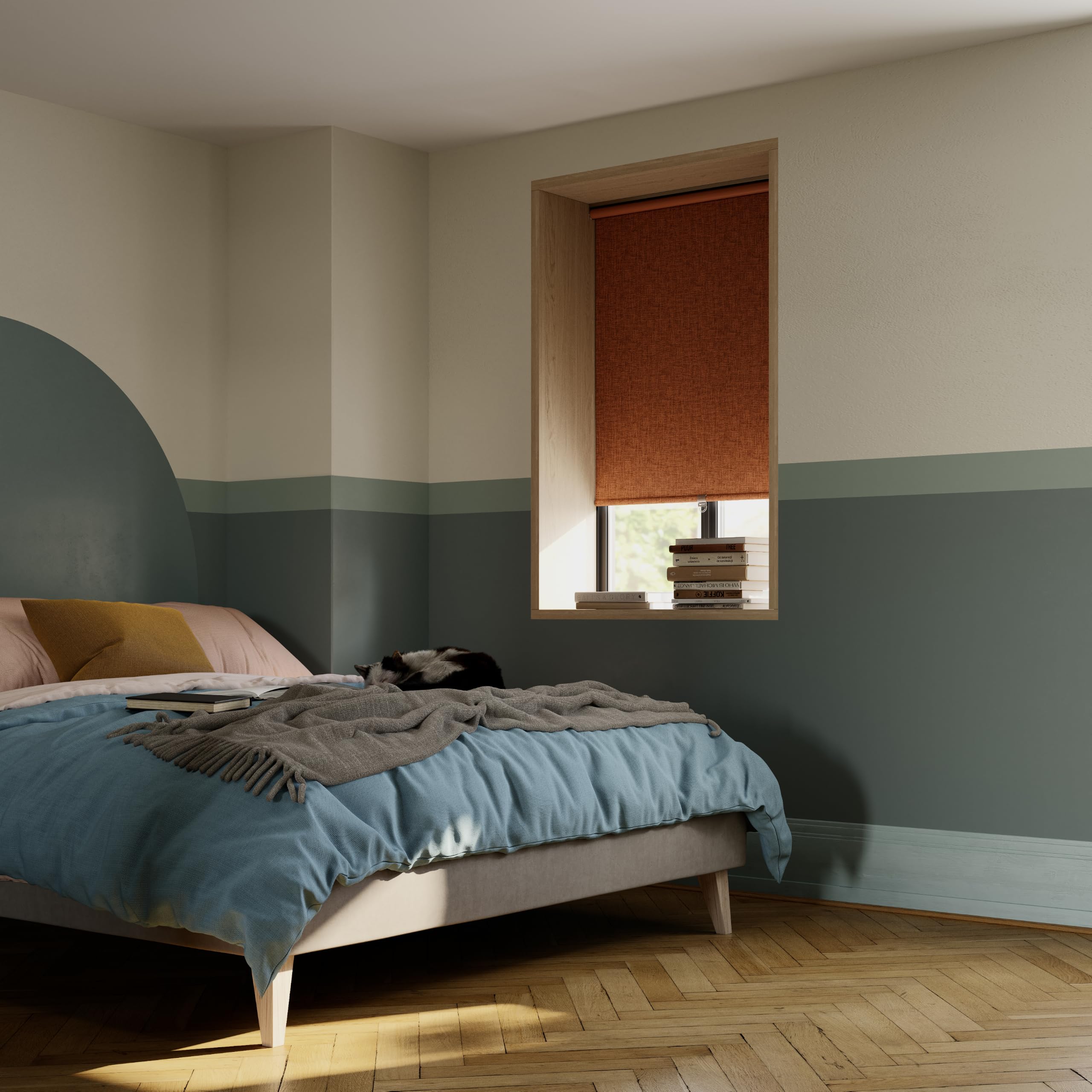 GoodHome Store Enrouleur occultant sans perçage Novan 90 x 180 cm