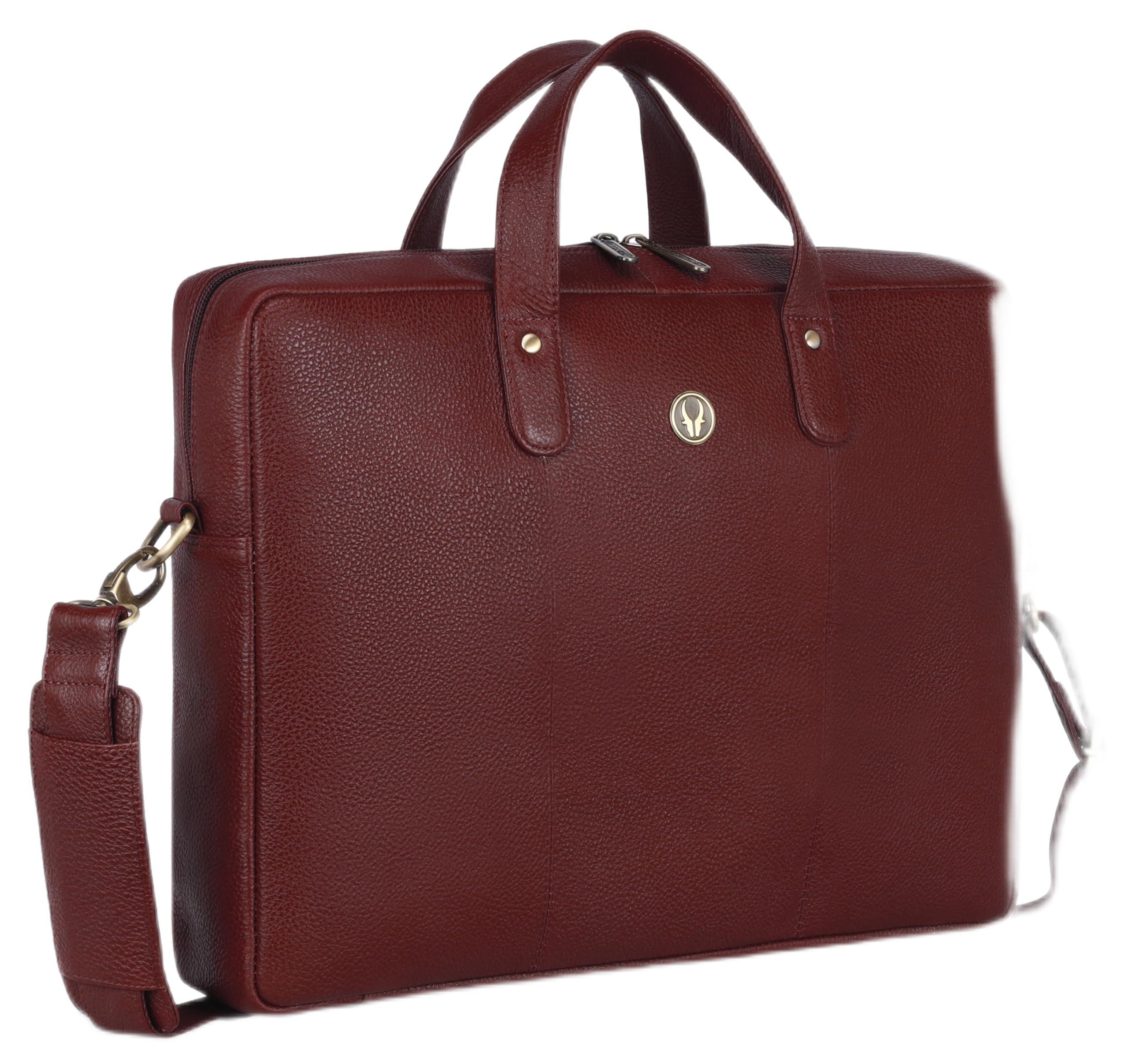 WildHorn Leather Laptop Bag for Men I Fits upto 15.6 inch Laptop/Mackbook IOffice Bag for Men | Laptop Messenger Bag/Leather Bag for Men I Dimension : L-16 inch W-3 inch H-11 inch (Maroon) (B0CJJBDLBK) Amazon Price History, Amazon Price Tracker