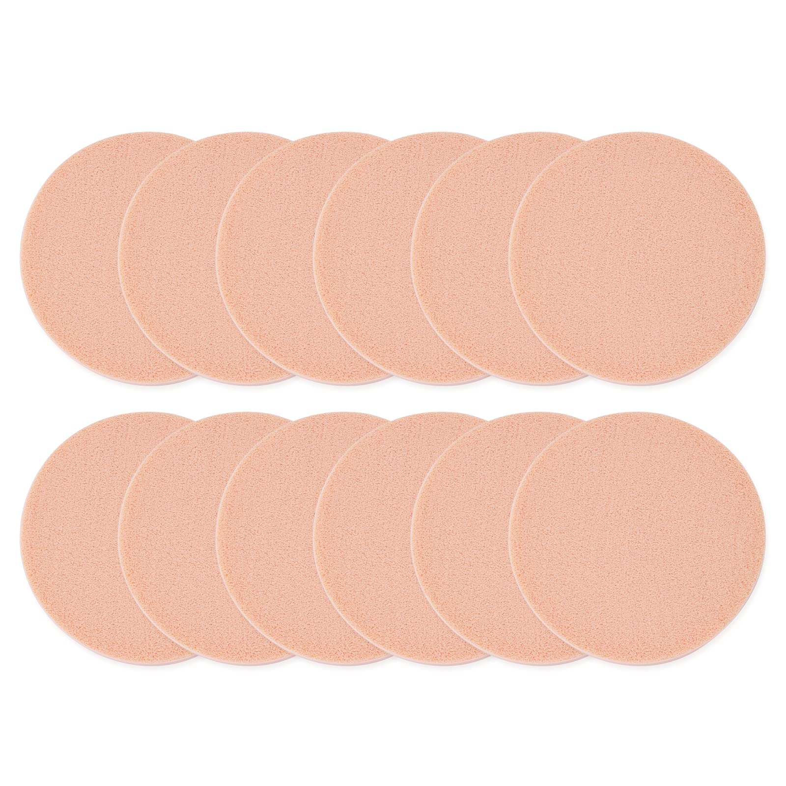 WLLHYF 12 piezas de maquillaje esponja base polvo soplo maquillaje facial cara ojos lavado cosmético aplicador almohadillas redondas esteticistas mezclador mezcla belleza herramienta