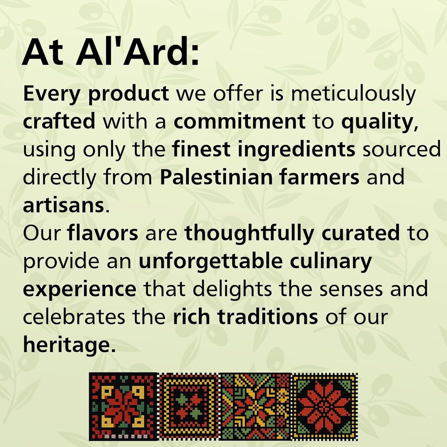 Al'Ard Palestinian Extra Virgin Olive Oil, 750ml Cold Pressed Olive Oil from Palestine, Smooth Balanced Flavor, Premium EVOO, 25.33 Fl Oz Glass Bottle