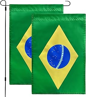 TSMD Brazil Garden Flag Brazilian Flags Double Sided Outdoor Yard Decorative,12"x 18",2 Pack