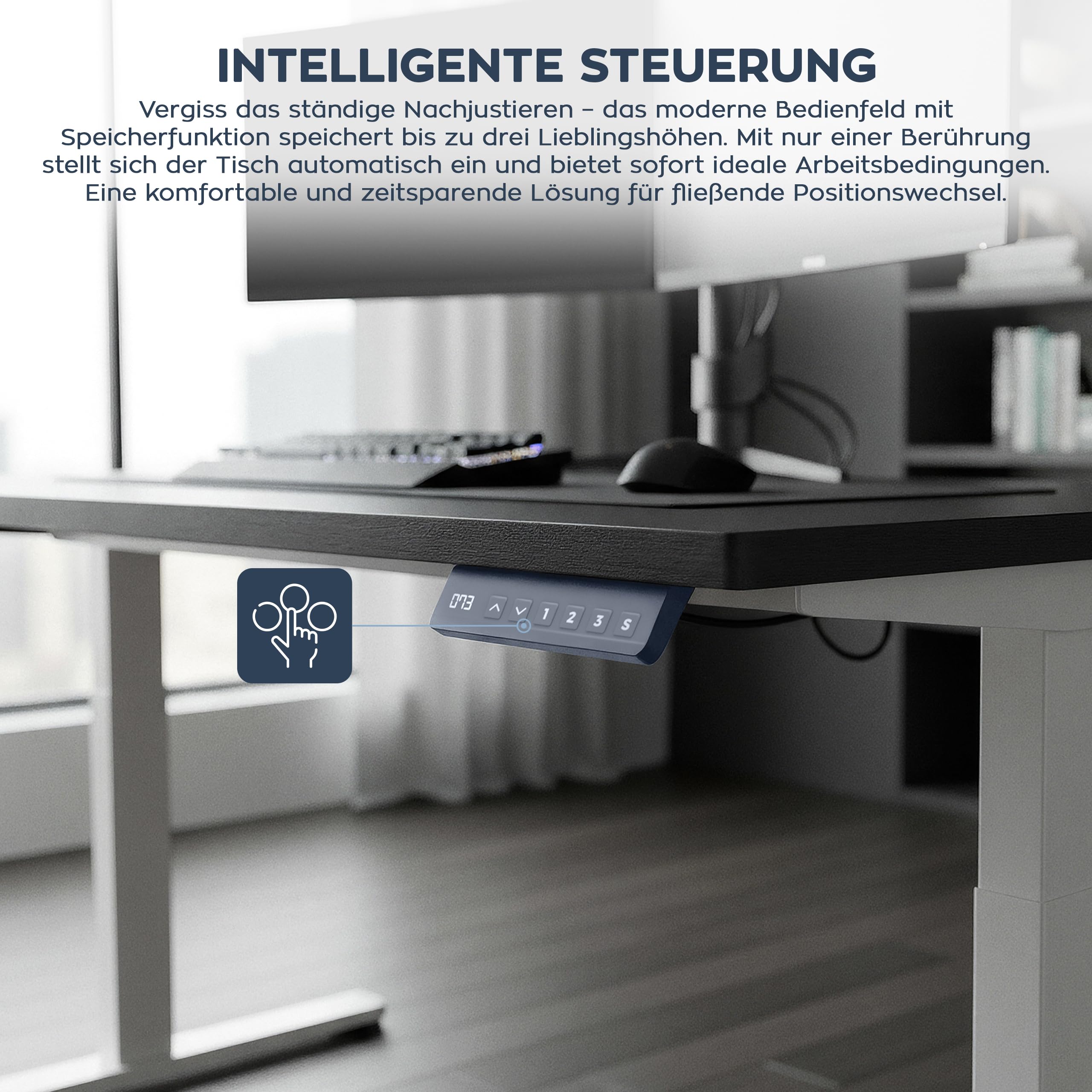 MARK ADLER Xeno 4.5 Weiß | Elektrischer Schreibtischrahmen höhenverstellbar | Ergonomisches Tischgestell | Memory-Steuerung | Metallgestell | Höhenverstellbarer Schreibtisch | Weiß