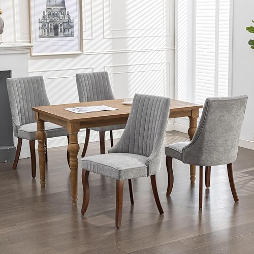 Miniatura 2 de Juego de 4 sillas de comedor modernas, sillas de cocina y comedor de mediados de siglo, sillas de cocina tapizadas de terciopelo con patas de