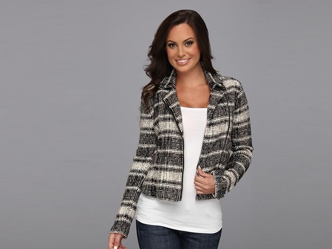 Plaid Moto Sweater Jacket 