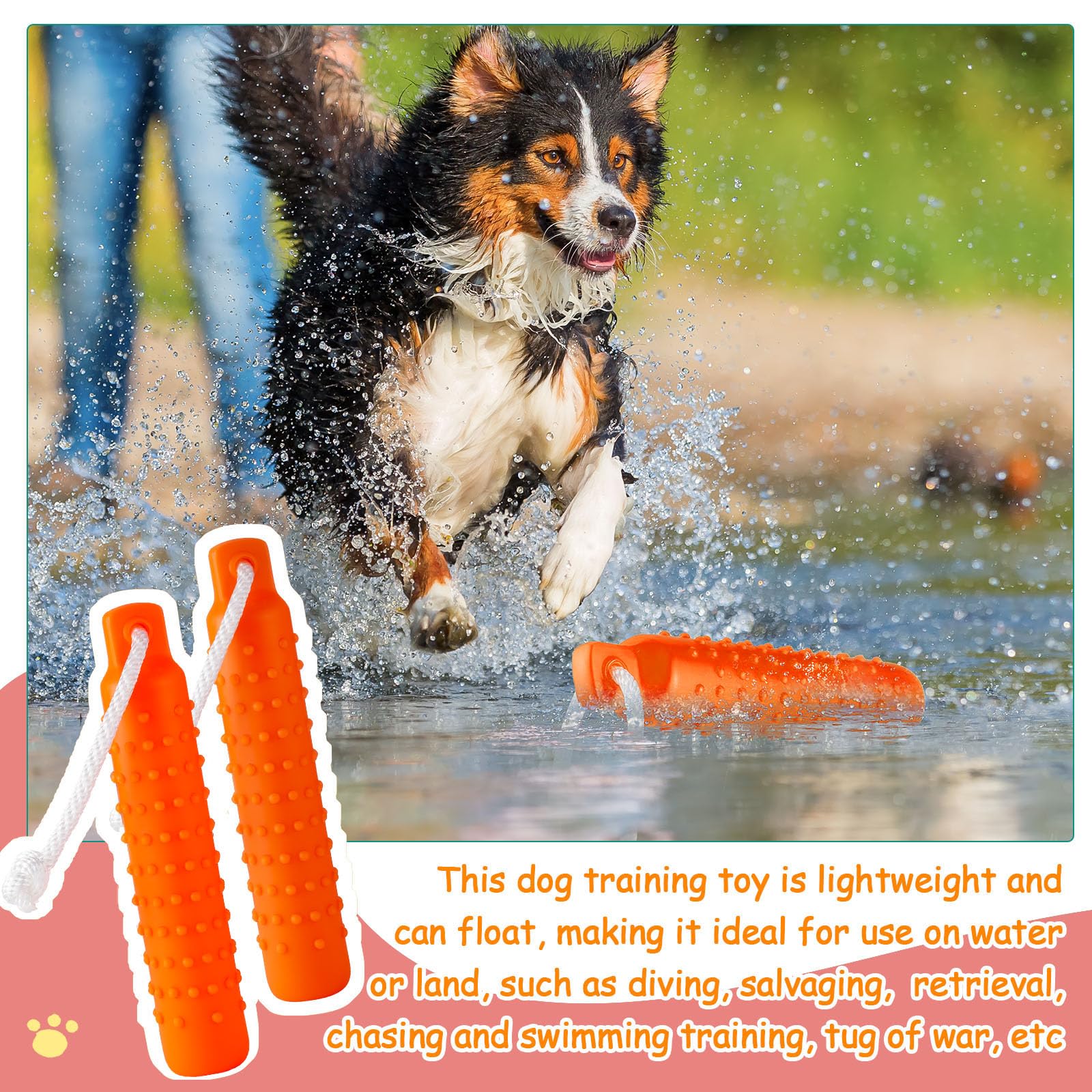 Blueweenly 6 piezas de juguete flotante para perros, juguetes para entrenamiento de agua, juguetes para exteriores de 11 x 2 pulgadas, ligero para flotar en la piscina de agua para perros pequeños