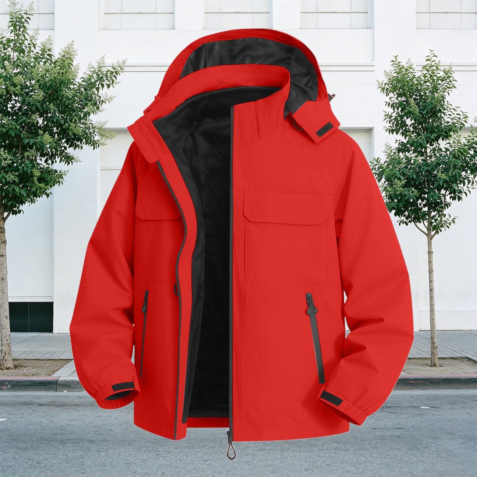 Giacca sportiva da uomo impermeabile con cappuccio