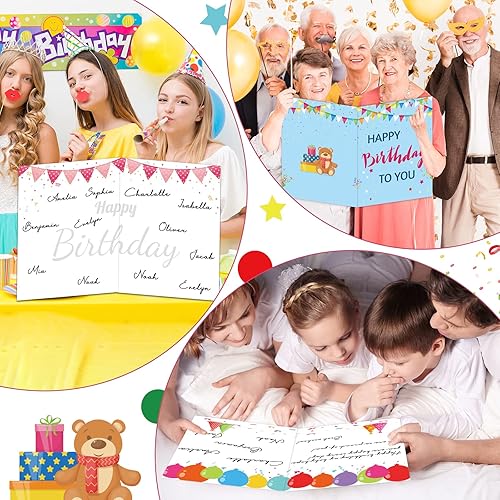 Miniatura 4 de party greeting 3 tarjetas de cumpleaños gigantes de colores jumbo, libro de invitados gigante, tarjetas de cumpleaños de gran tamaño con sobres,