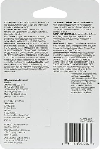 Miniatura 8 de 3M Scotchlite Cinta reflectante plateada, 03455, 1 pulgada x 36 pulgadas, 1 rollo