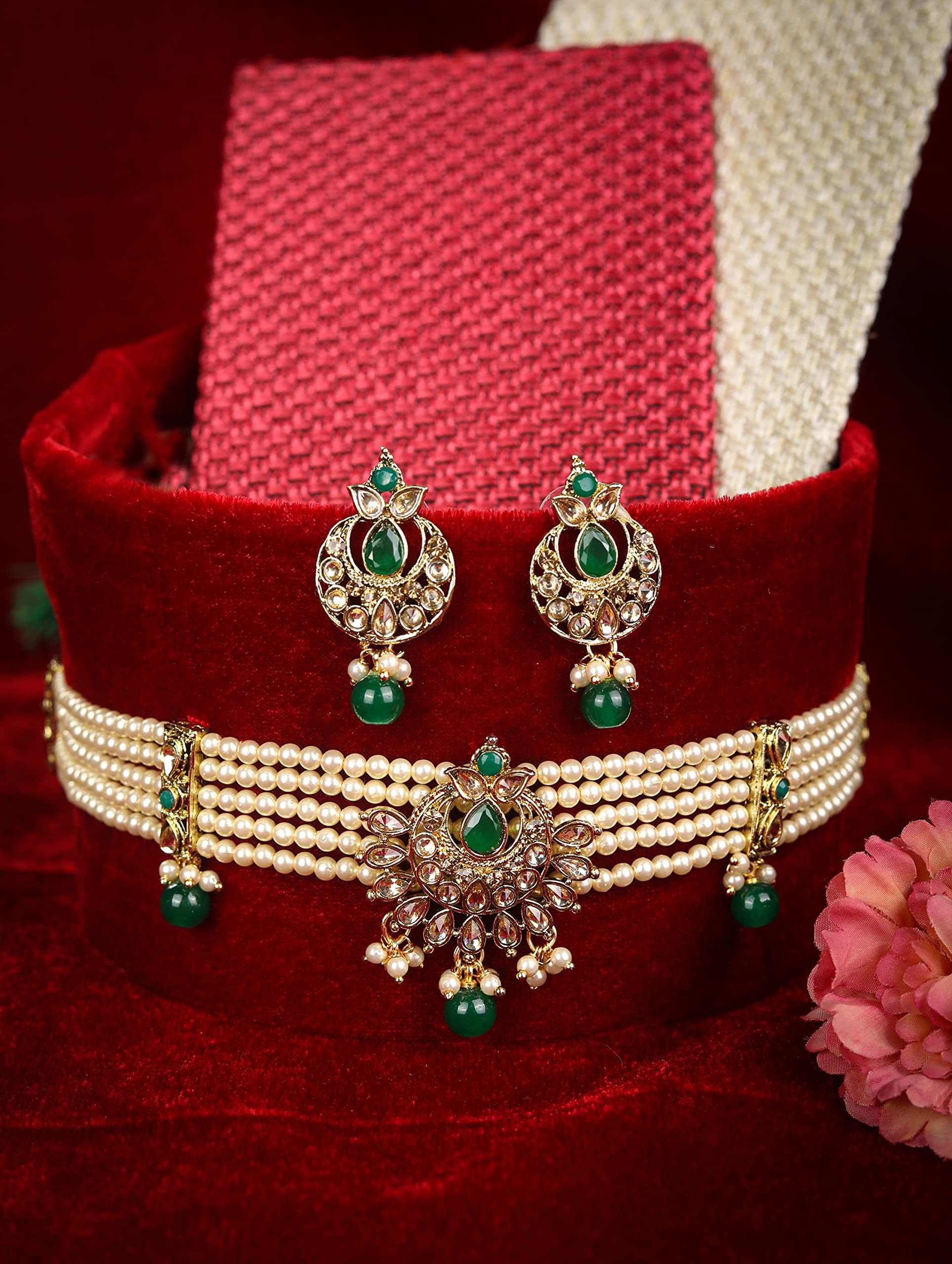 Women's Kundan Plated Choker Set, Traditional Elegance