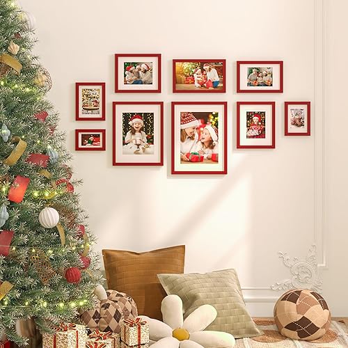 Vista 182 de KINLINK Marco de fotos A4 natural, de madera maciza con plexiglás acrílico para fotos A5 con paspartú o A4 sin paspartú, marco de fotos para mesa