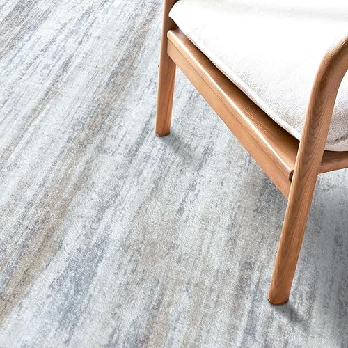 Miniatura 8 de KOZYFLY Alfombra moderna abstracta para pasillo, 2 x 8 alfombras de cocina, antideslizantes, lavables, suaves, a rayas, con estampado beige