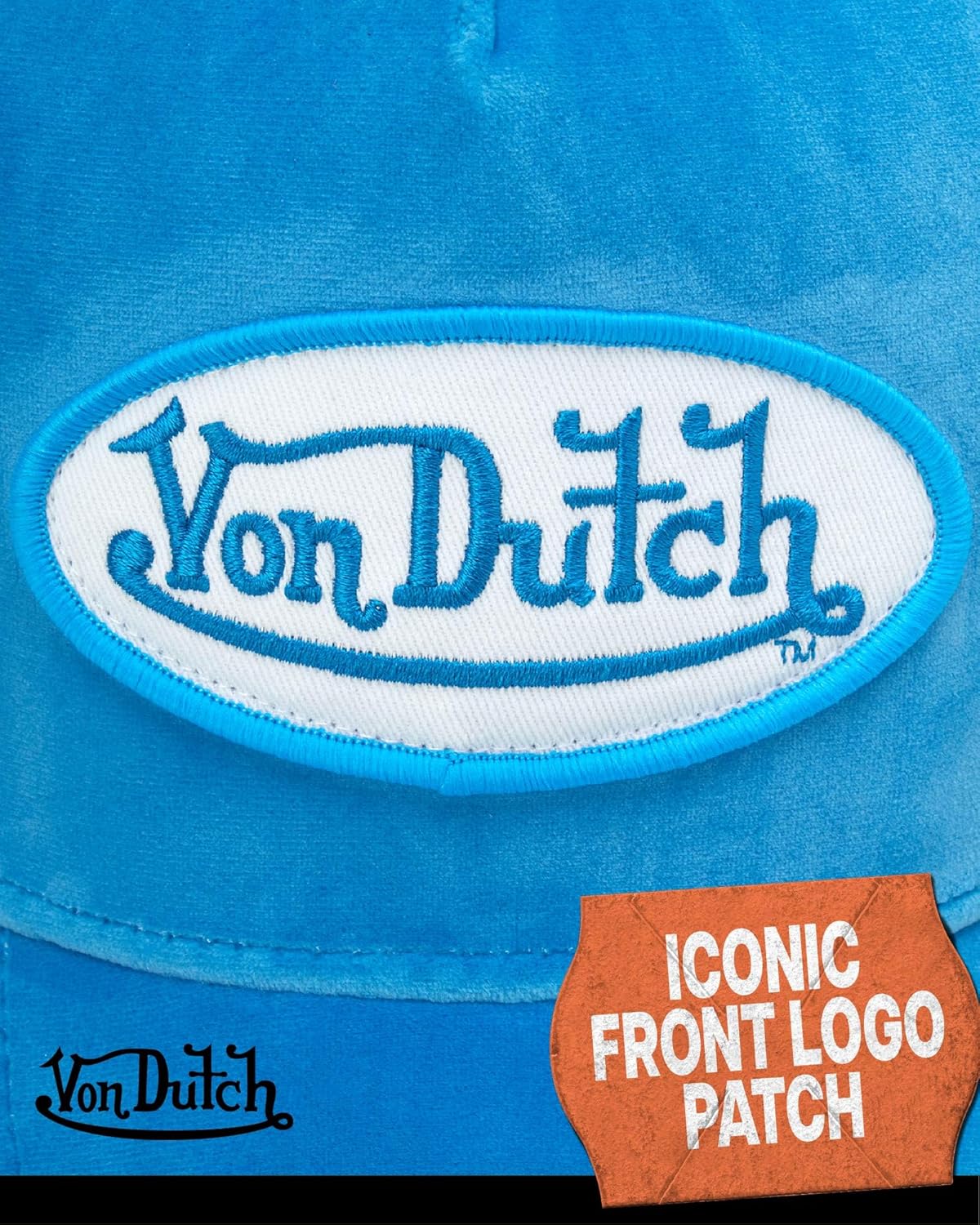 Von Dutch Unisex Trucker Hat - Velvet Curved Bill Mesh Back Retro Classic Adjustable Snapback Baseball Cap for Men and Women - Image 6