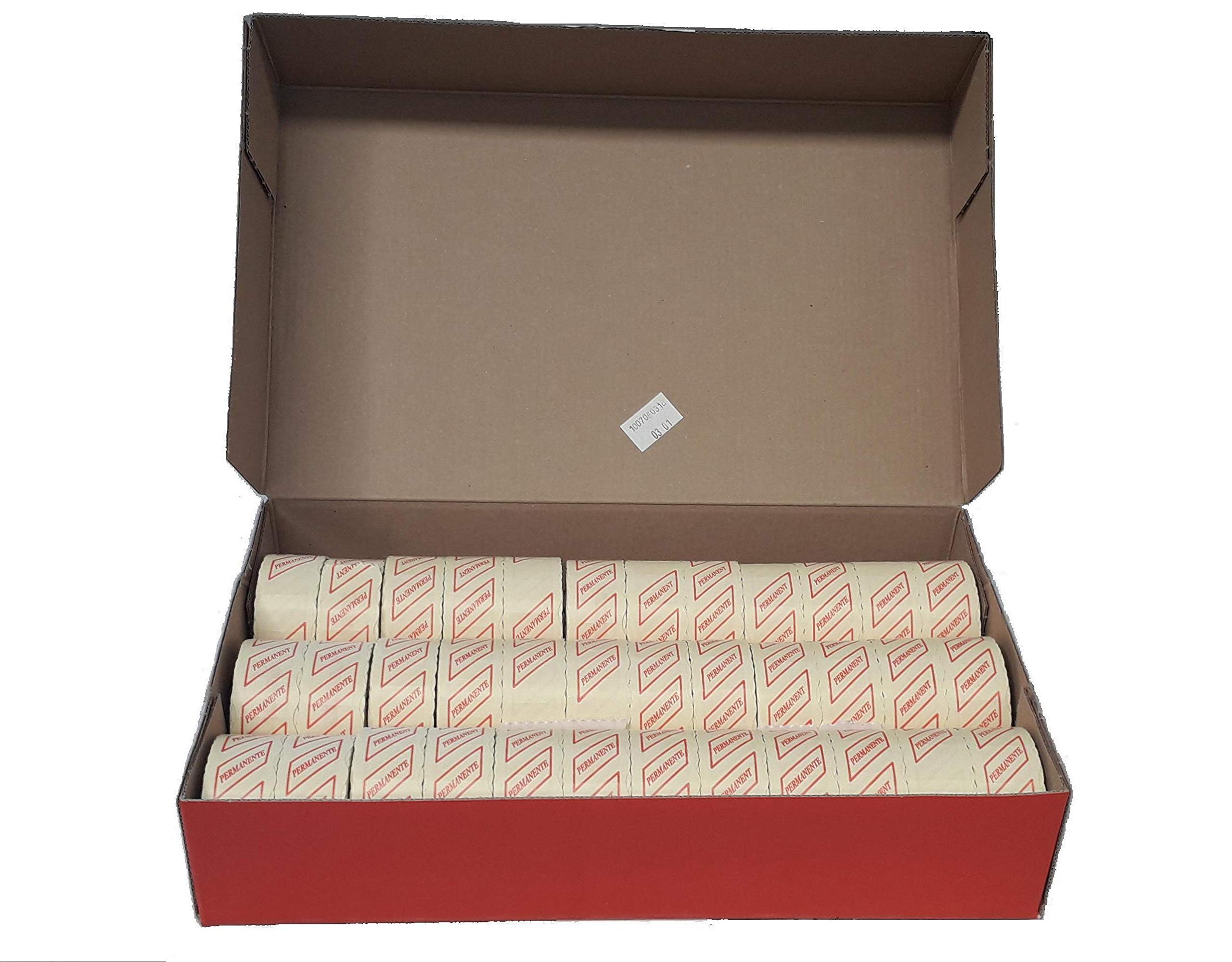 32.400 Etichette Onda Bianche Permanenti Mm 26x16 per Prezzatrici 1/2 Linee di Stampa - Confezione da 36 Rotoli