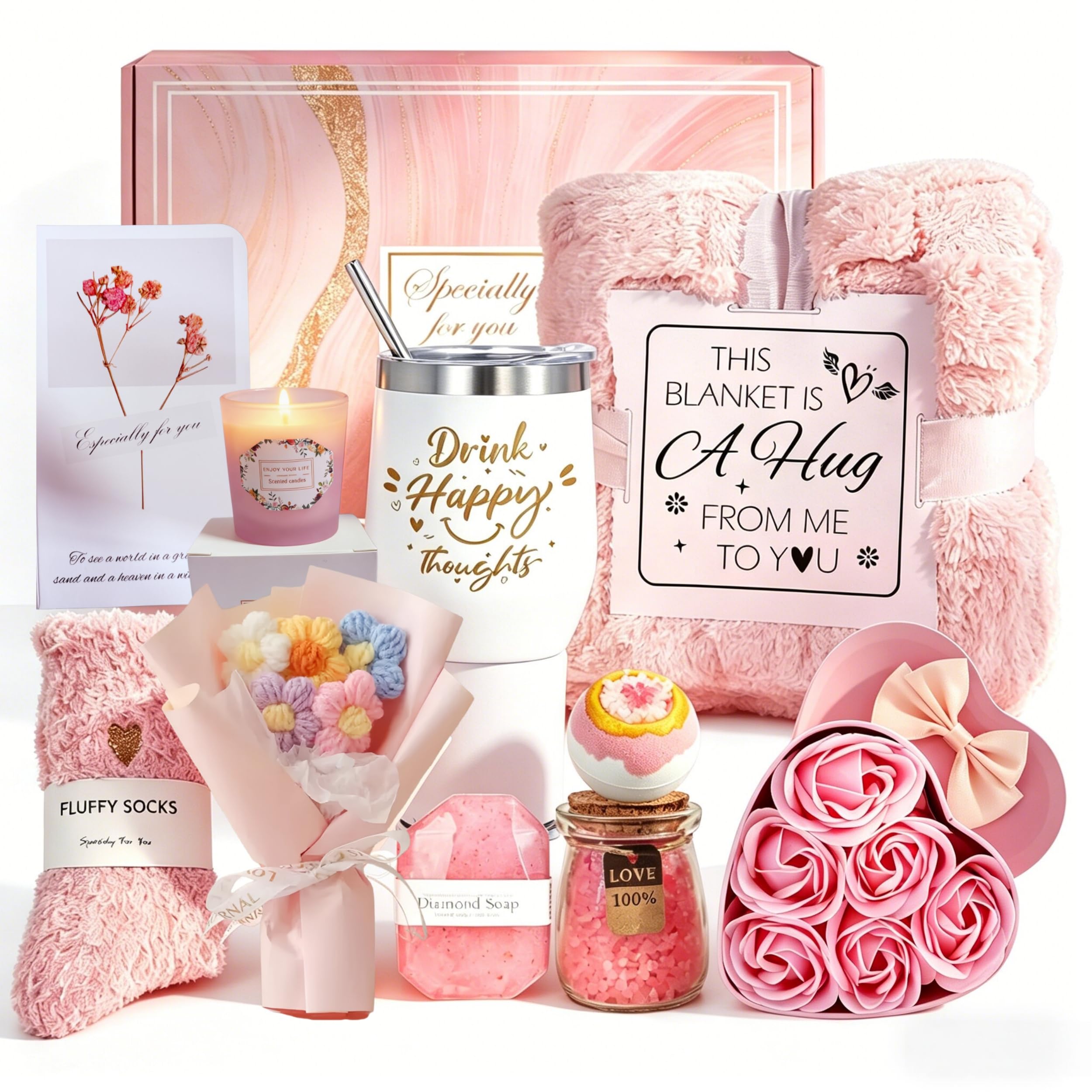 11PCs Pamper Gifts for Women, Birthday Hamper, Self Care Spa Gift Basket