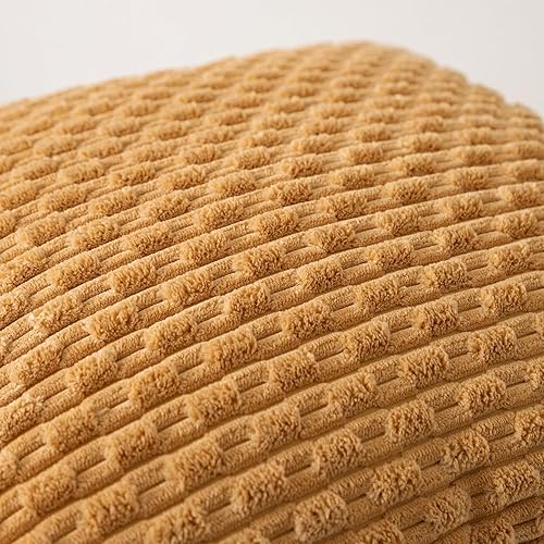 Vista 594 de Kevin Textile - Juego de 2 fundas decorativas cuadradas para cojines, de pana suave y con moderno estilo campestre bohemio a rayas para decorar Óxido