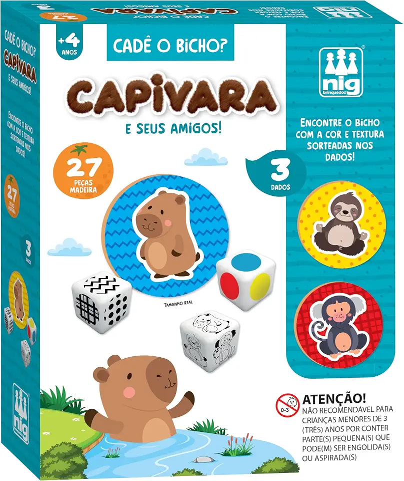 Nig Brinquedos Jogo Educativo Cadê o Bicho Capivara
