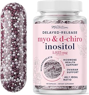 Myo-Inositol & D-Chiro Inositol for Hormone Balance for Women | Microbeadlets to Regulate Menstrual Cycle & Support Ovarian Health | 40:1 Ratio Myo & D Chiro | Non-GMO | 120 Ct (1 Month Supply)