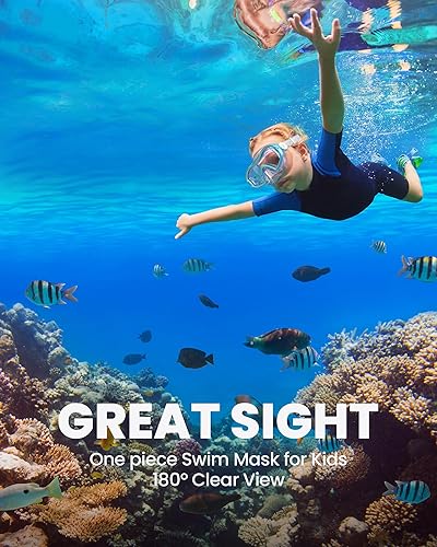 Miniatura 6 de OutdoorMaster Stingray - Gafas de natación para niños con cubierta para la nariz, máscara de buceo para niños, gafas de natación antivaho para niños