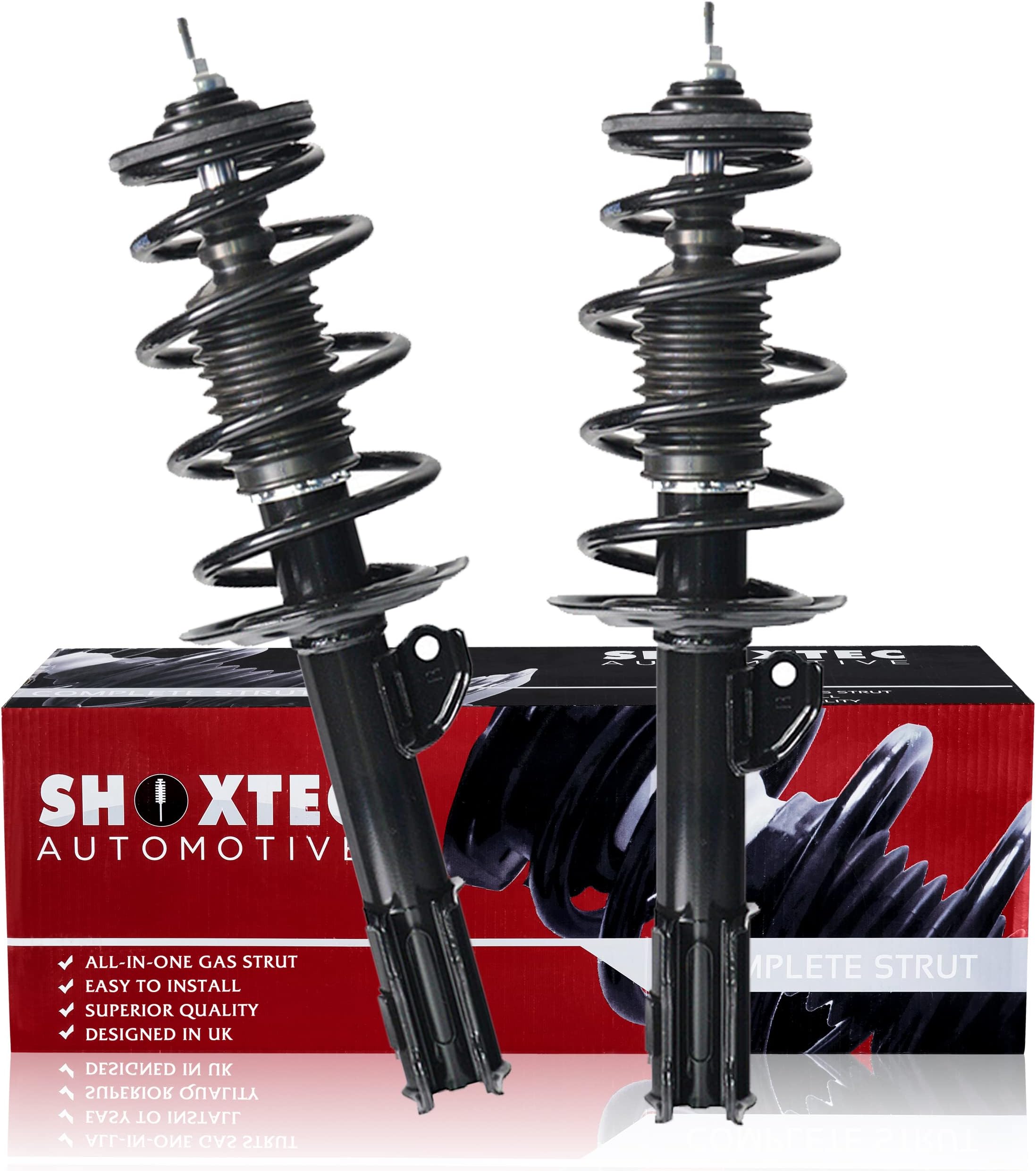Shoxtec Front Pair Complete Strut Assembly Replacement for 2013-2014 TOYOTA Yaris 2012 TOYOTA Yaris Hatchback Coil Spring Assembly Shock Absorber Kits Repl. Part no. 372289 372288