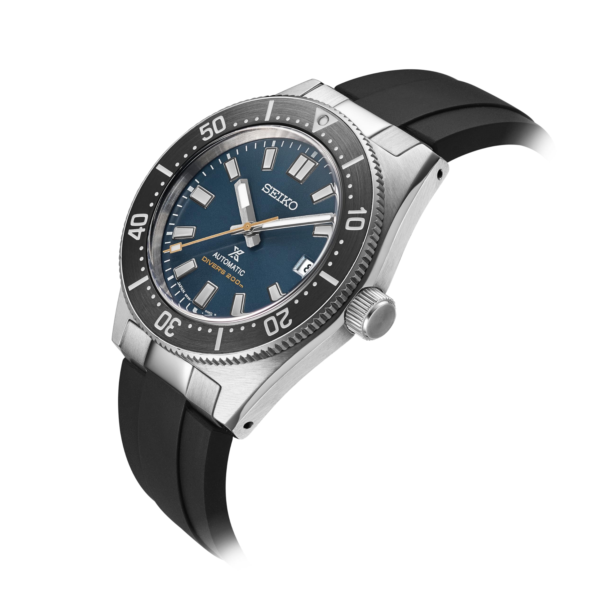 Crafter Blue Cinturino per orologio FKM da 20 mm per Seiko 1965 Heritage Diver 40,50 mm, nero, 20mm, moderno | MX03-143 Cinturino di ricambio per Seiko SPB143, SPB145, SBP147, SPB149