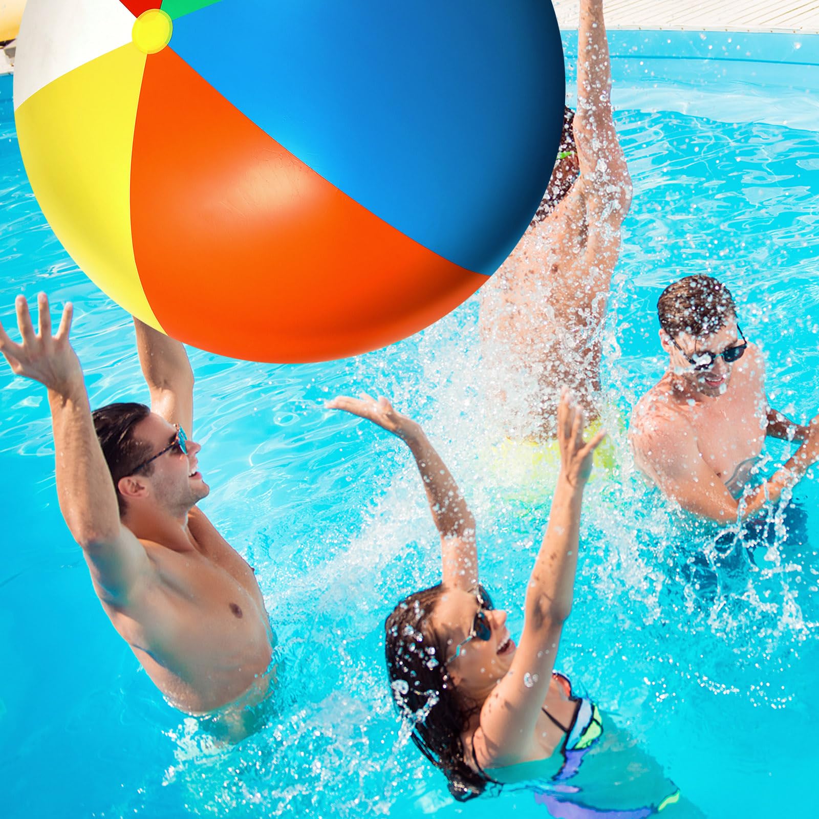 Heanvmyss Set De 2 Pelotas De Playa Inflables – Balón De Colores Y Balón De Fútbol De 40 Cm, De PVC, Ideales Para Piscina, Playa Y Juegos De Verano
