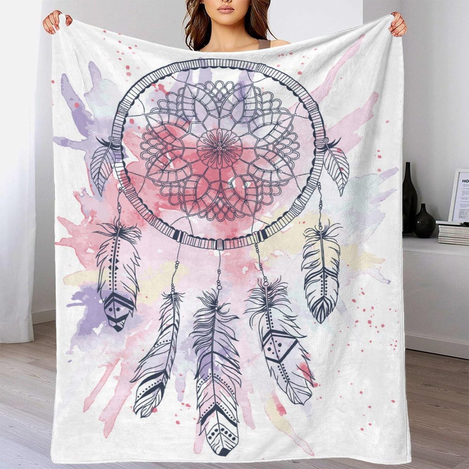 Weiche Traumfänger 3D Druck Decke Mikrofaser Wohnkultur Traumfänger Sofadecke für Erwachsene Schlafzimmer 80×90(200x230cm)
