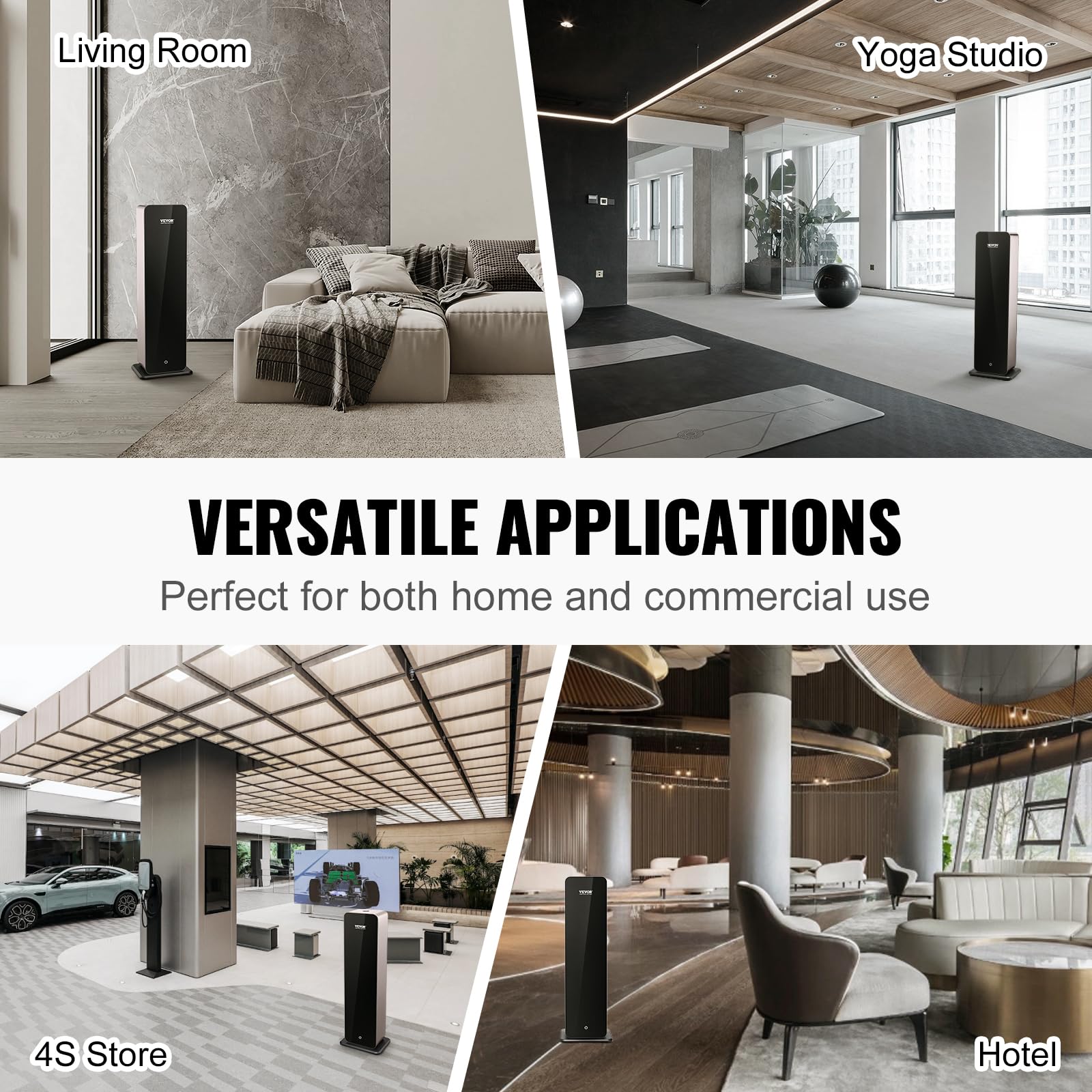 VEVOR Machine à air parfumé pour la maison, diffuseur d'air froid intelligent Bluetooth 950 ml, diffuseur d'air parfumé d'huiles essentielles sans eau, machine d'aromathérapie sur pied pour grande piè