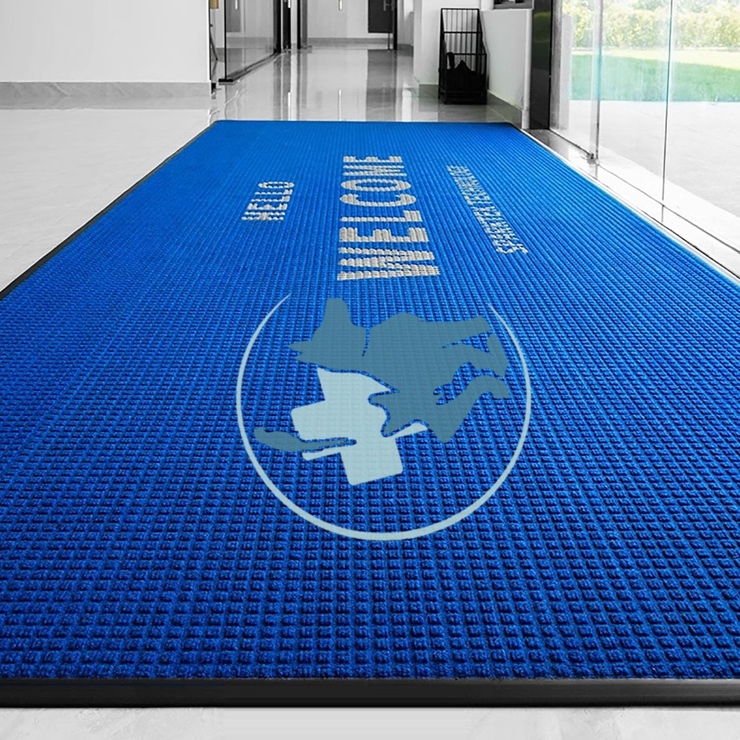 HARVEST HOUSE Paillasson D'entrée Extérieur Intérieur Personnalisé, Personnalisable Tapis avec Logo de Marque et Texte Paillasson pour Entreprise, Hôtel, Restaurant, Bureau