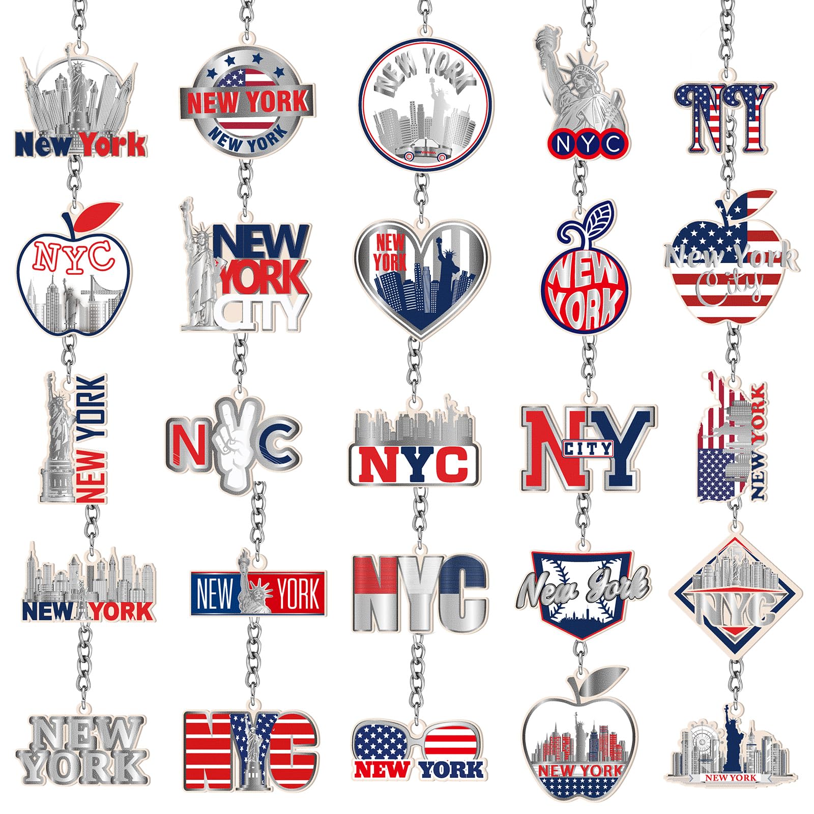 Sureio 25 Pcs Keychain Metal Keyrings Gifts Bulk