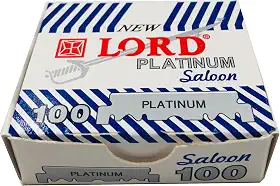 Lâminas de barbear de borda única Lord Platinum, 100 lâminas