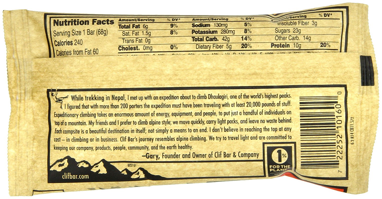Cliff Bar Clif Bar, Og, Choc Almd Fdg, 68 g (Pack of 12) [Kohlenhydrate]