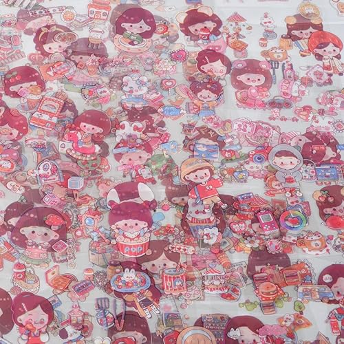 Miniatura 10 de Calcomanías de letras kawaii japonesas de papelería, 100 hojas, lindas calcomanías de álbumes de recortes, calcomanías Kuromi para hacer tarjetas,