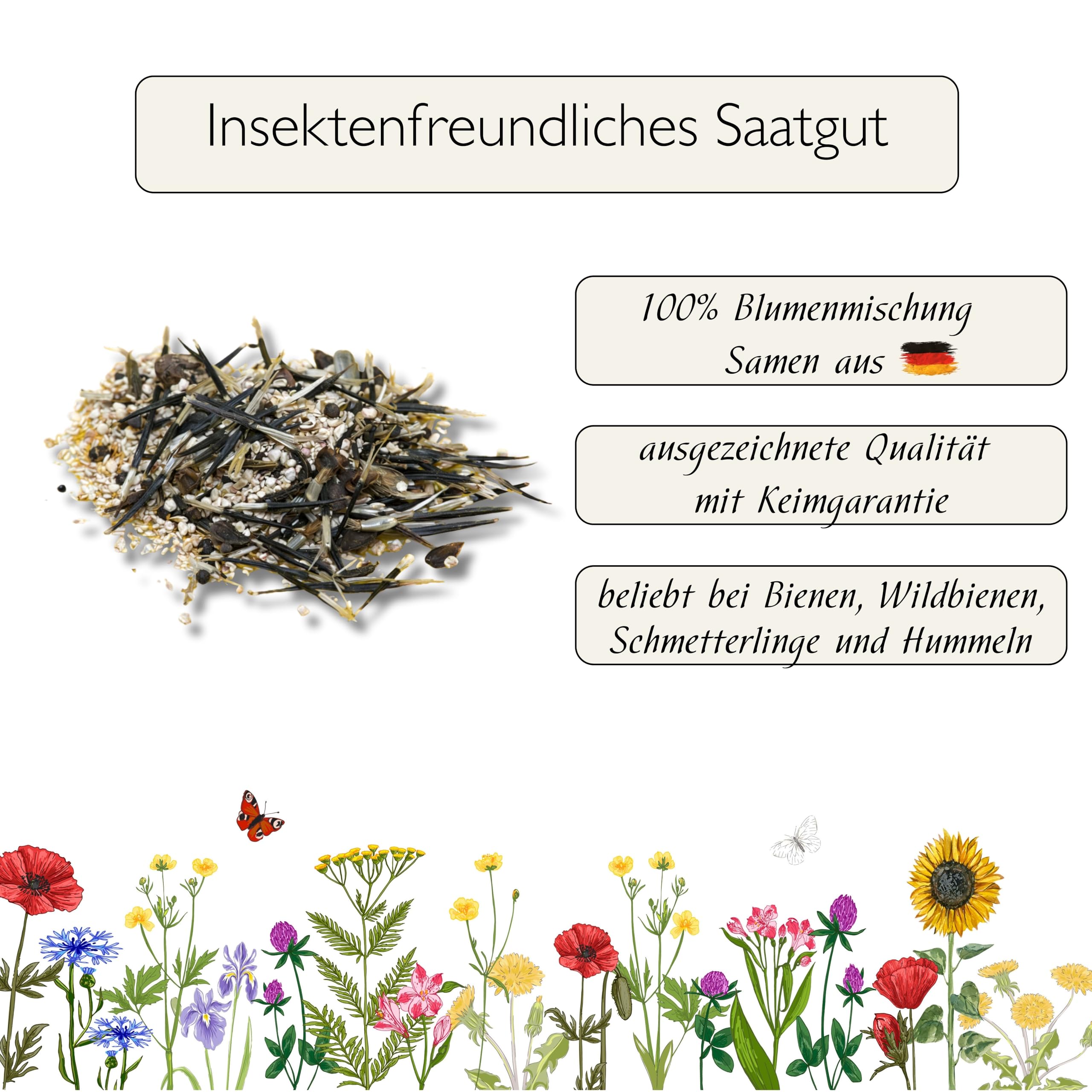 Blumen Mischung fr den Garten - 14 Sorten deutsche Sommerblumen -Saatgut  fr Balkon Kbel Garten & Freiland - Einjhrig  Insekten Bienen  freundliche Blumensamen (4 m) : Amazon.de: Garten