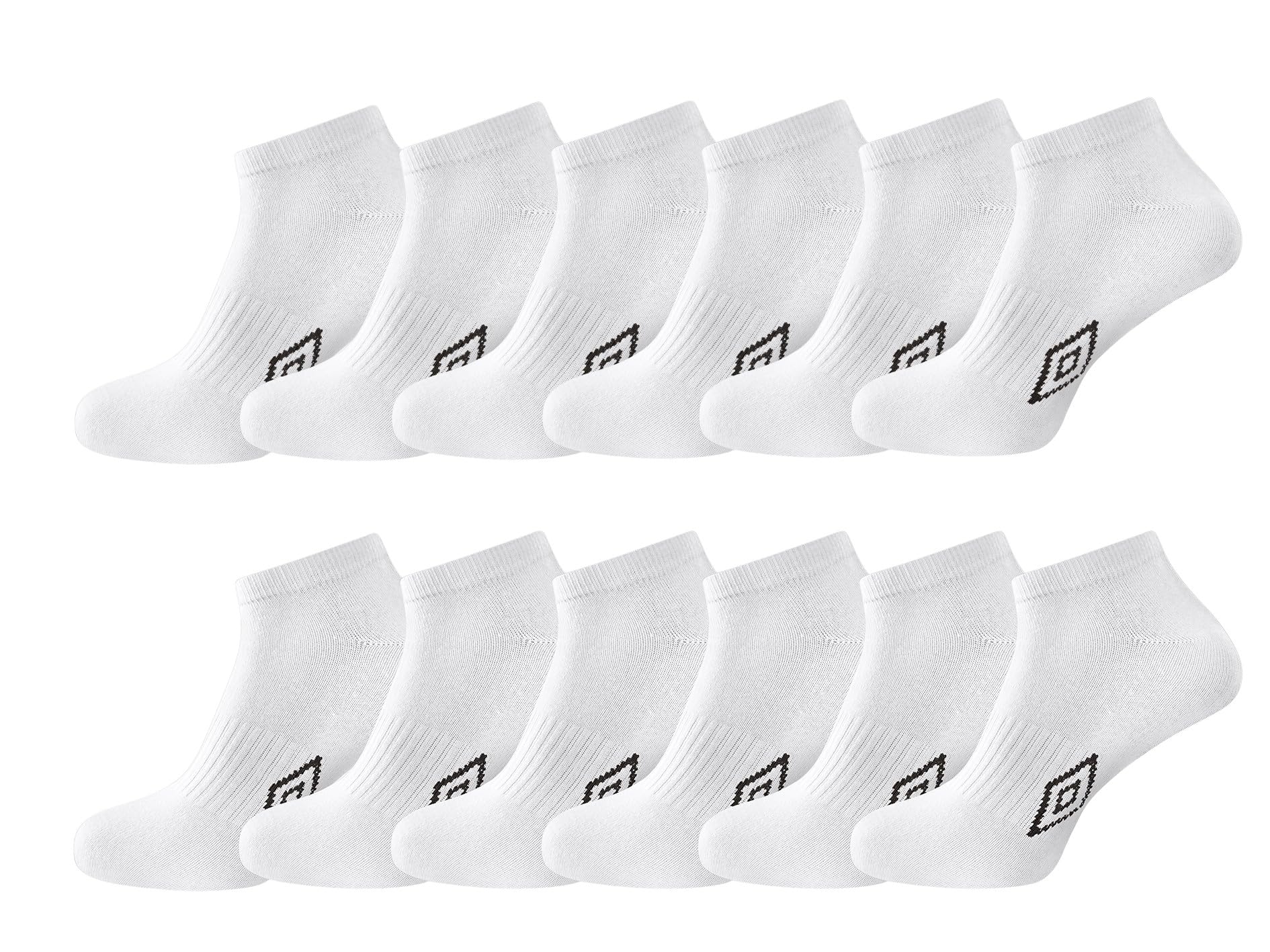 Umbro Men's White - 12 Pairs Sport Trainer Performance Socks - Uk 6-8.5 (White)
