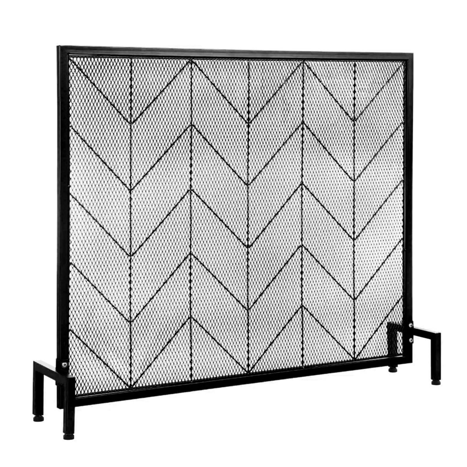 GTPBAO Salvachispas Chimenea Puerta Mosquitera para Horno De Interior Y Exterior, Protector contra Chispas para Chimenea De Hierro Forjado De Alta Resistencia para Leña/Fuego De Carbón, 102×86cm