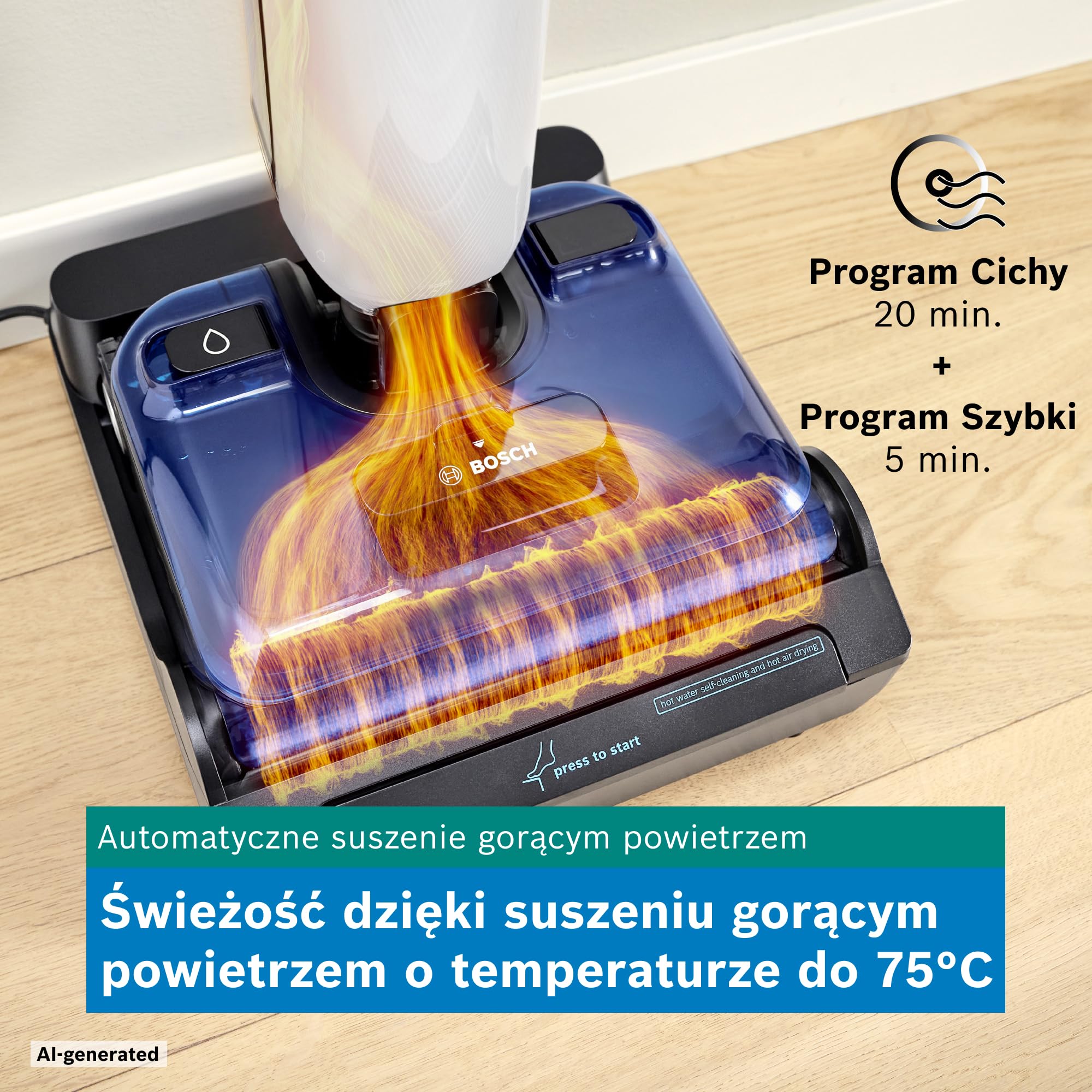 Bosch OneFlow Floor Washer, odkurzacz myjący 2w1, BHF41WS, biały