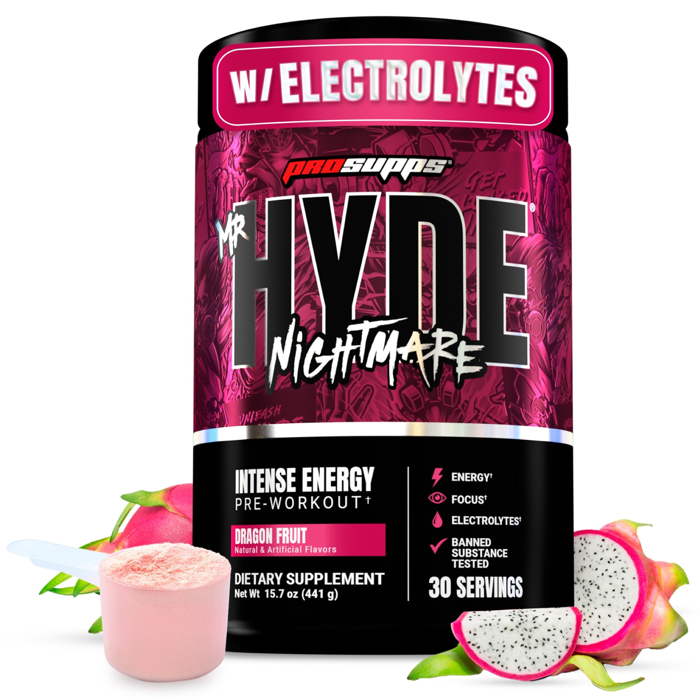 ProSupps Pré-treino com cafeína, beta-alanina e citrulina sabor Dragon Fruit — 30 porções