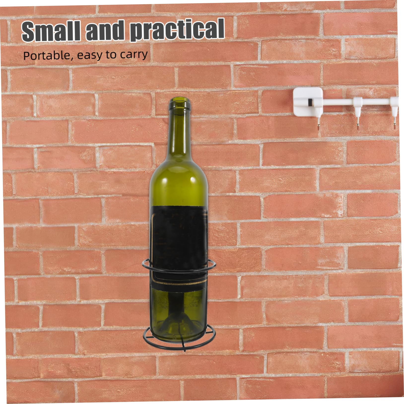 TOPBATHY 10 pezzi Portabottiglie da Parete Singolo Metallo Nero Supporto per Vino Resistente e Antigraffio Espositore da Muro per Bar e Casa