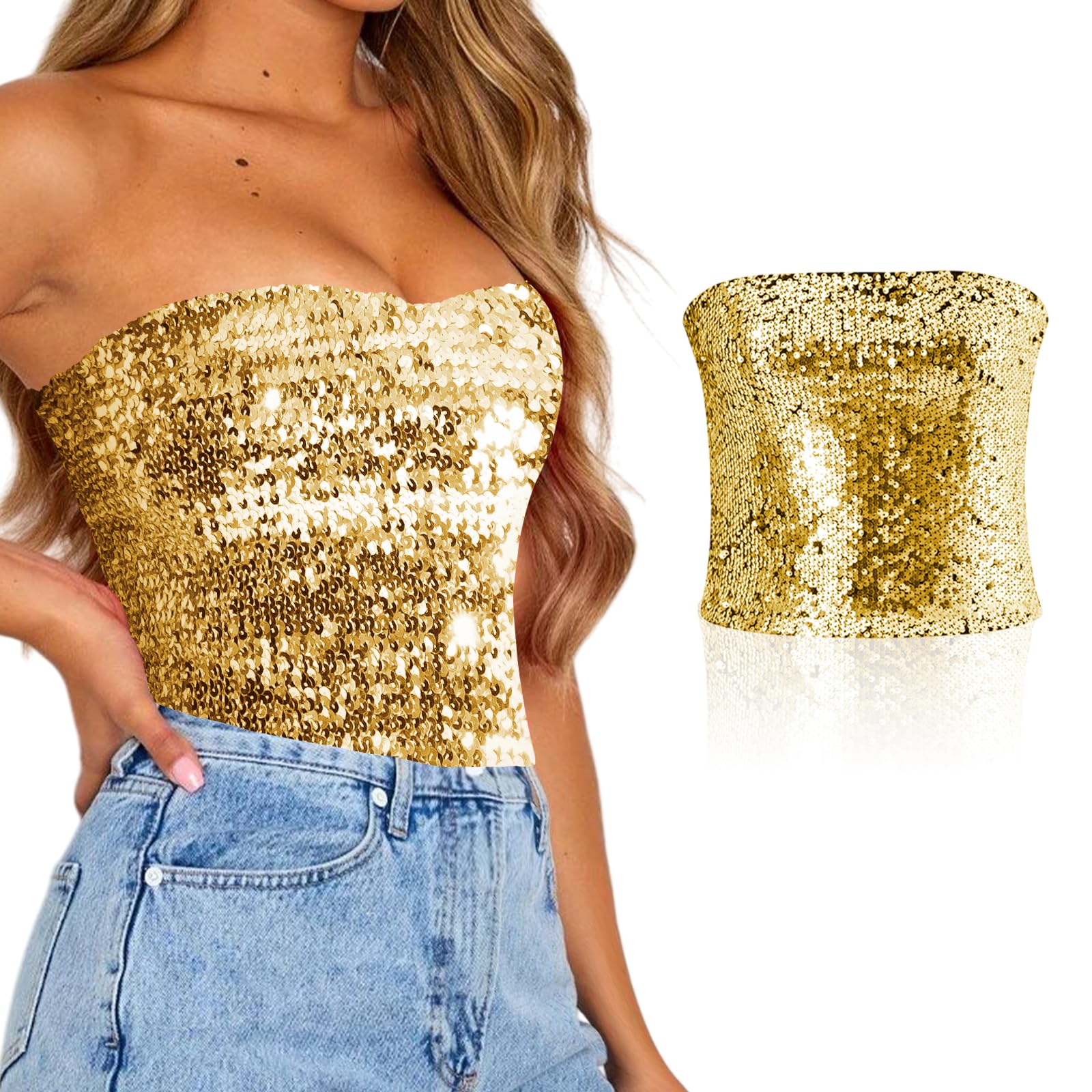 Crop Top Bambina Metallizzato Lucido Senza Maniche - Maglietta Da Ballo Per Bambine
