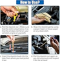 Vista 6 de X AUTOHAUX Indicador de nivel de aceite del motor para Chevrolet Express 1500 2003-2014 para Chevrolet Express 2500 2003-2006 Amarillo