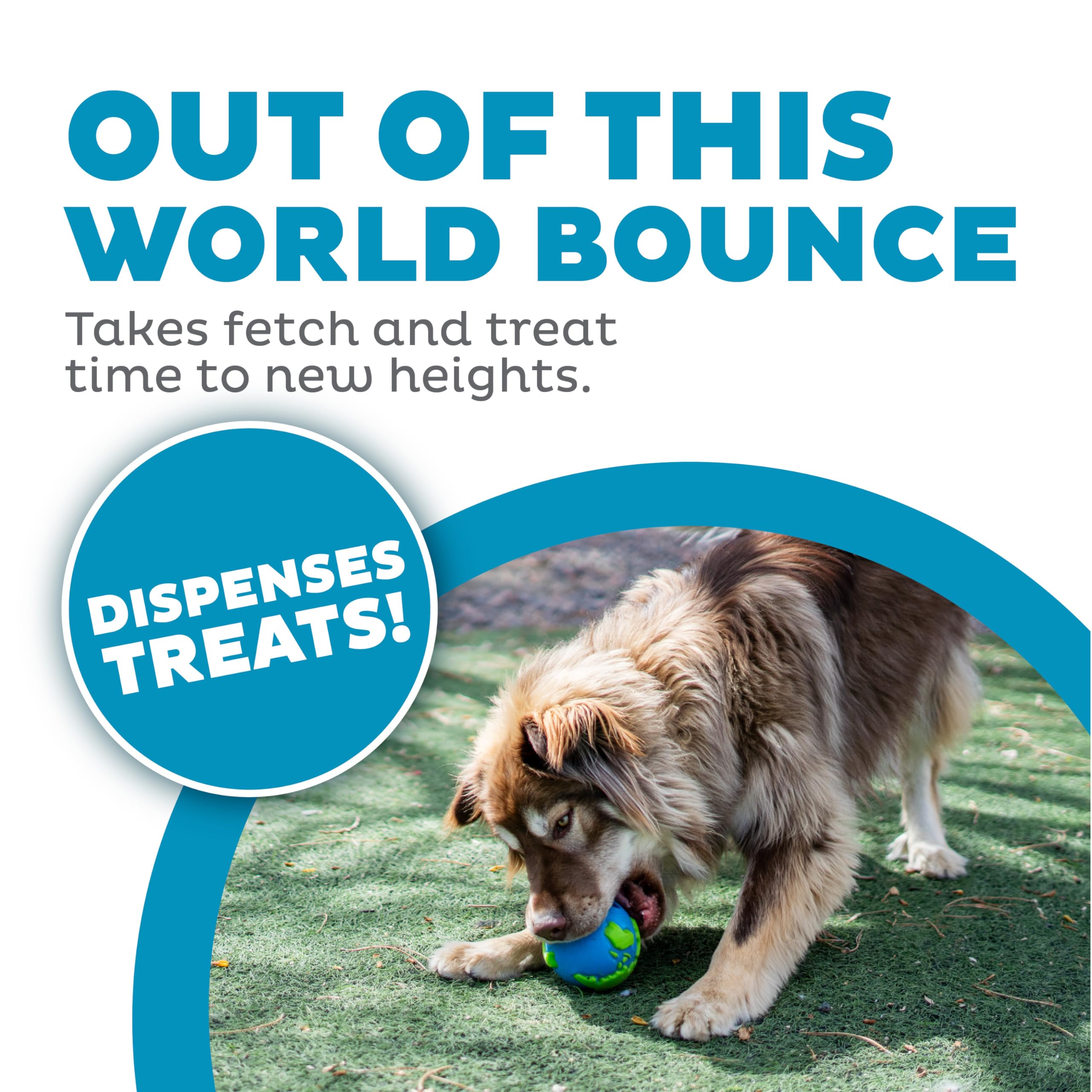Planet Dog Orbee-Tuff Planet - Snackball für Hunde - Hundespielzeug - Blau/Grün - Groß