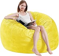 Vista 11 de Silla de Puf de 3 Pies - Sillas de Puf para Adultos, Sofá de Muebles de Sala de Estar con Funda de Microfibra Suave, Sillón Esponjoso Redondo