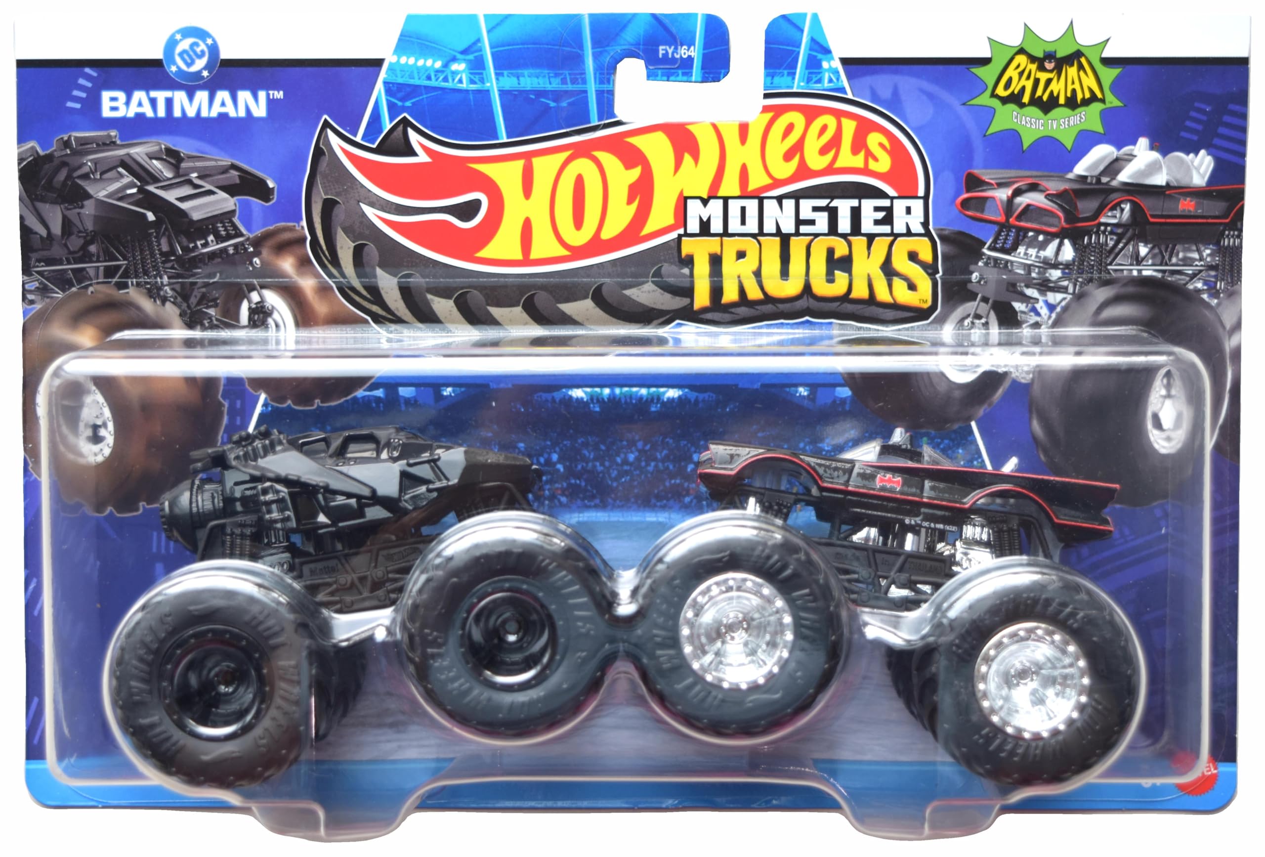 Amazon.com: Hot Wheels Monster Trucks Dark Knight Vs Classic TV