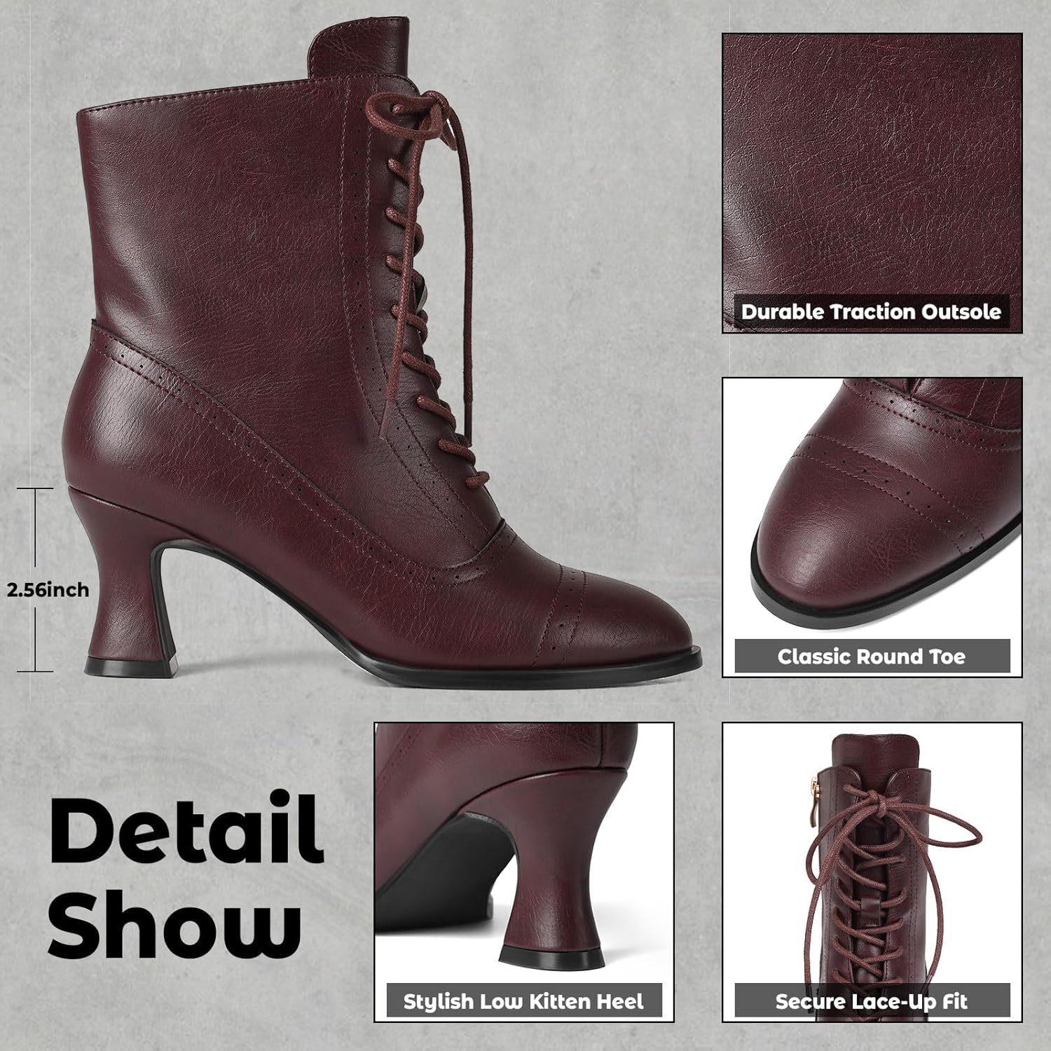 Erocalli Victorian Boots Witch Costume Renaissance Shoes Women Pirate Vintage Boot Witchy Clothes for Women - Image 6