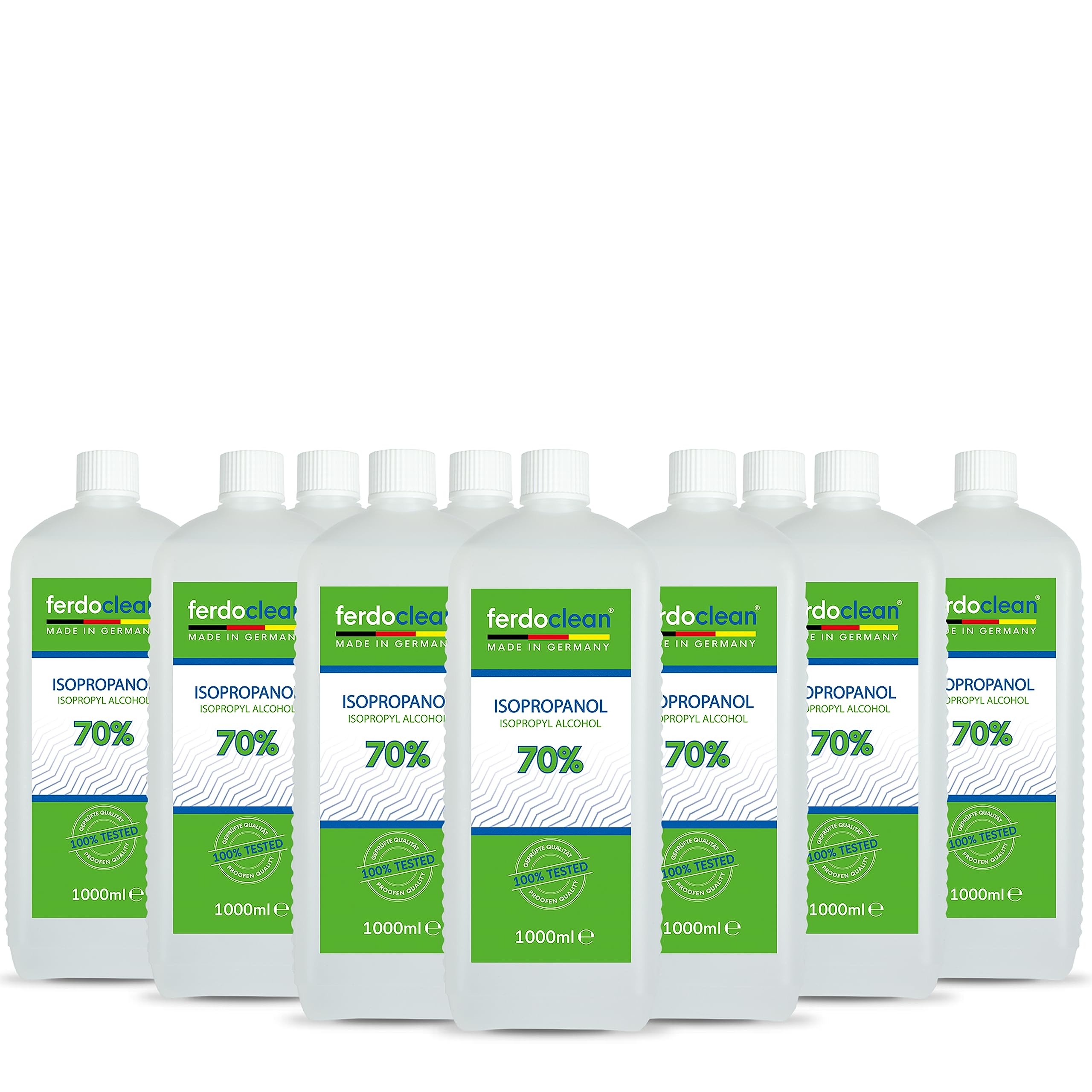 Isopropanolo al 70% in 10 flaconi da 1000 ml, solvente a base di alcool IPA, detergente per la casa, la cucina, l'auto e altro ancora, ideale per la rimozione dei grassi