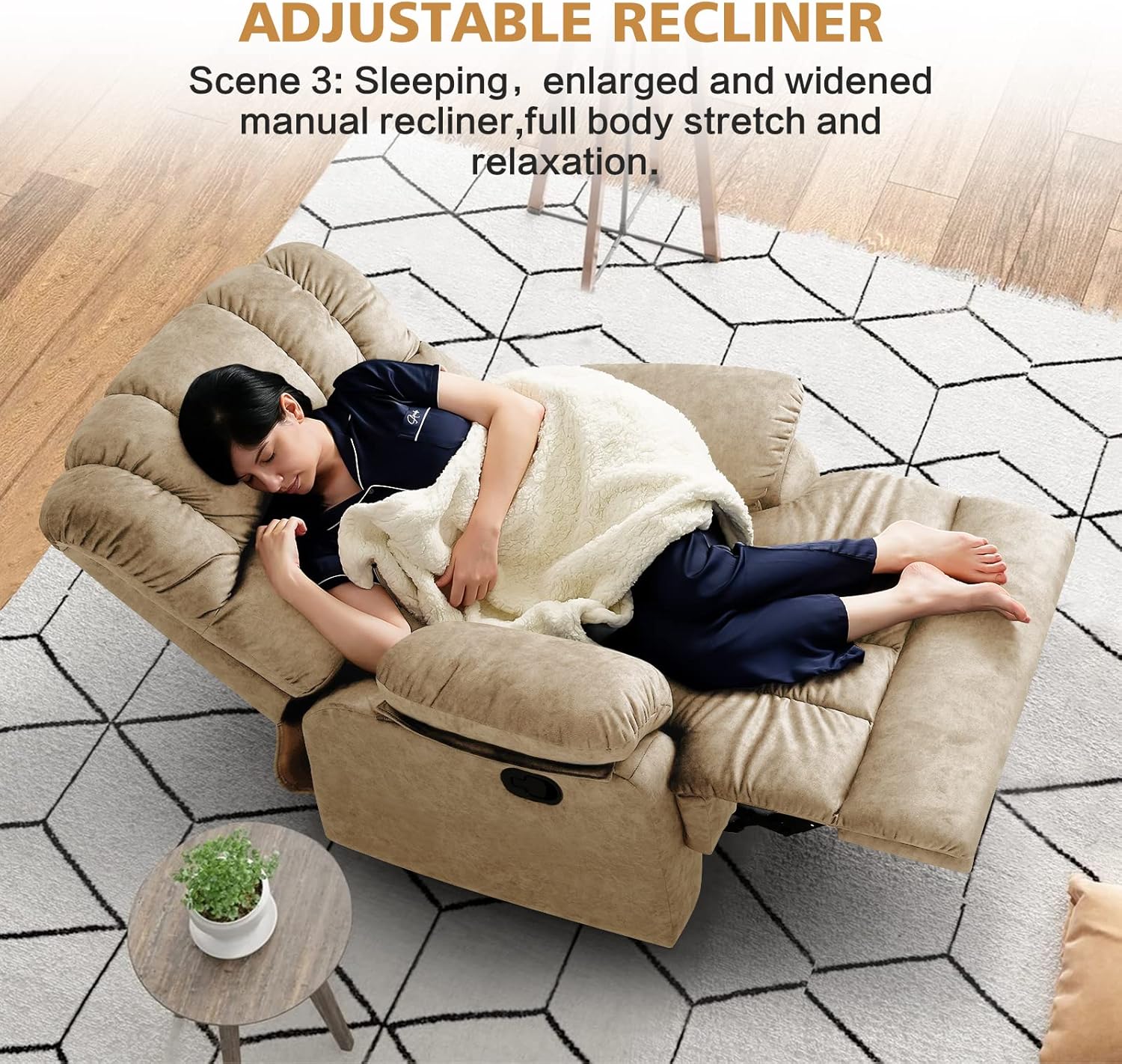 Buy EASELAND Oversized Recliner Chair, Push Back Recliner for Big and