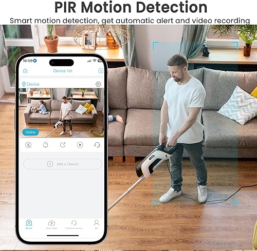Miniatura 4 de Cámara espía oculta 4K QHD, mini cámara WiFi con grabación en tiempo real, movimiento AI y detección humana, almacenamiento en la nube y SD, visión