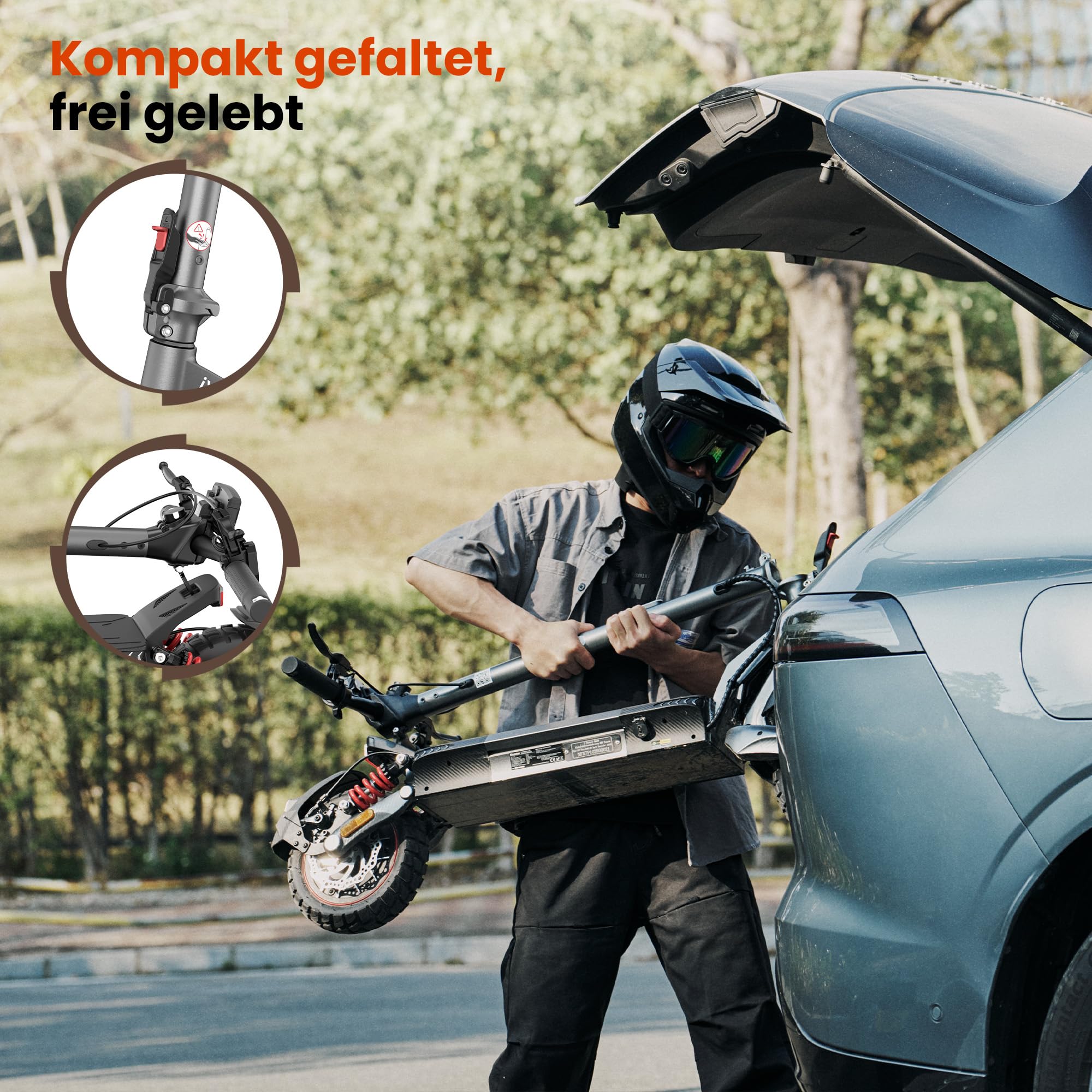 E-Scooter mit ABE Straßenzulassung 10Zoll Offroad Max 100km Reichweite
